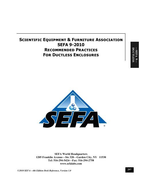 Download SEFA-9-2010-Ductless.pdf - Scientific Equipment and ...