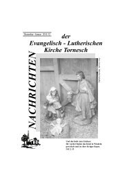 N ACHRICHTEN der Evangelisch - Ev.- Luth. Kirche Tornesch