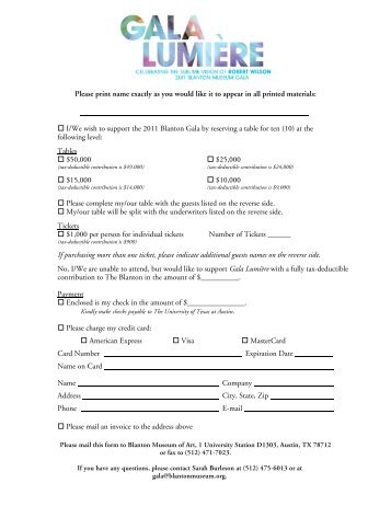 Please print name exactly as you would like it to appear in all printed ...