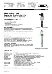 JUMO tecLine Lf-VA Electrolytic Conductivity Cells in stainless steel ...