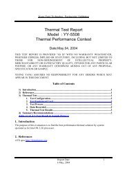 Thermal Test Report Model : YY-5508 Thermal Performance Contest