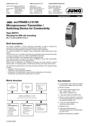ecoTRANS Lf 01/02 Microprocessor Transmitter / Switching Device ...
