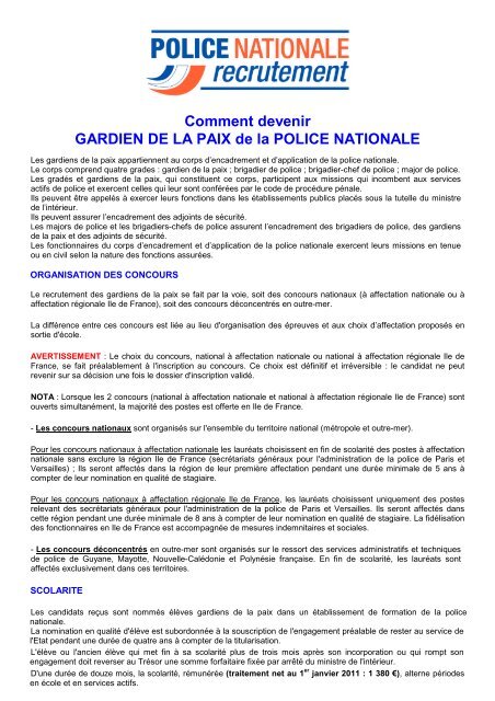 Comment devenir GARDIEN DE LA PAIX de la POLICE NATIONALE