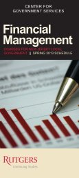 Financial Management - Center for Government Services - Rutgers ...