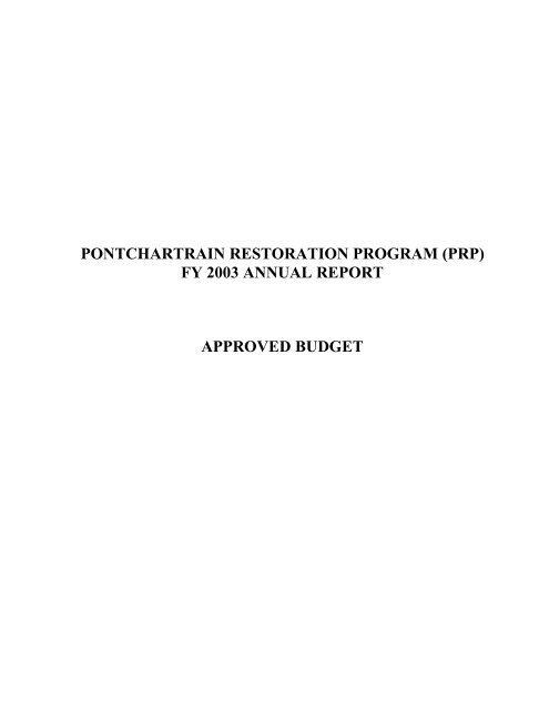 Link to full text - Pontchartrain Basin Clearinghouse - University of ...