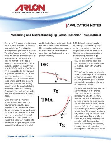 Measuring and Understanding Tg (Glass Transition ... - Arlon MED