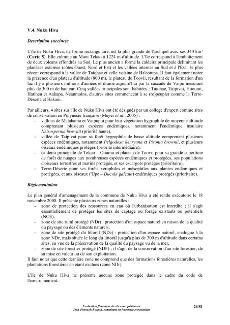 Evaluation floristique des Ã®les marquisiennes dans la perspective d ...