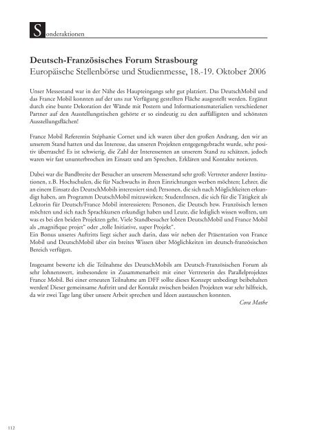 Jahresbericht XIII - Aktionsjahr 2006 - DeutschMobil
