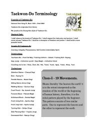 Taekwon-Do Terminology - Taranaki ITF Taekwondo
