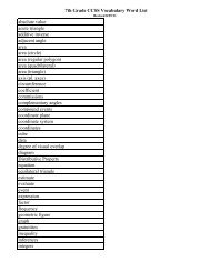 7th Grade CCSS Vocabulary Word List - Granite School District