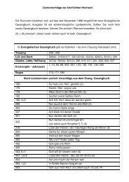 Liederliste - Evangelische Kirchengemeinde Enzberg