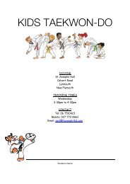 KIDS TAEKWON-DO - Taranaki ITF Taekwondo