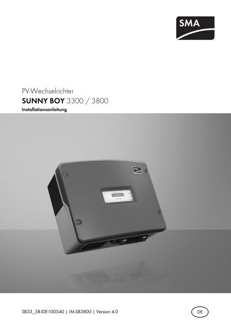 SUNNY BOY 3300 / 3800 - Installationsanleitung - BayWa re