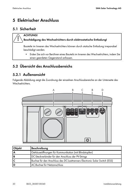 SUNNY BOY 3300 / 3800 - Installationsanleitung - BayWa re