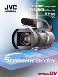 10 pg. color brochure on GY-DV300E PAL VERSION camcorder. - JVC