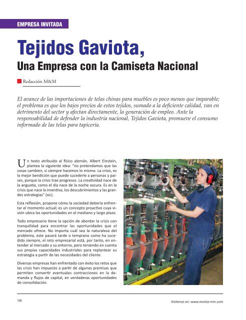 Tejidos Gaviota, - Revista El Mueble y La Madera