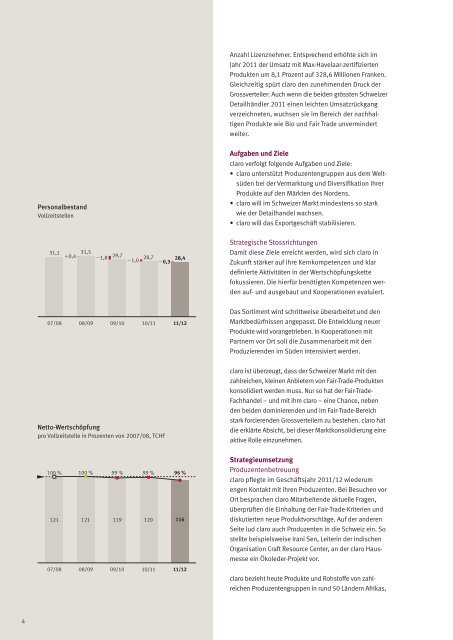 pdf GeschÃ¤ftsbericht 11/12 - claro fair trade AG