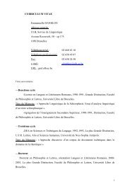 CURRICULUM VITAE Emmanuelle DANBLON Adresse ... - GRAL