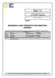 business case presentation meeting agenda - Fusion For Energy