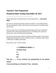 Teachers' Time Broadcast Sunday December 18-2011.pdf - Jamaica ...