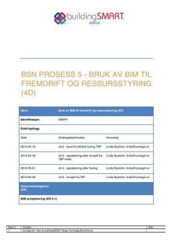 bruk av bim til fremdrift og ressursstyring - buildingSMART