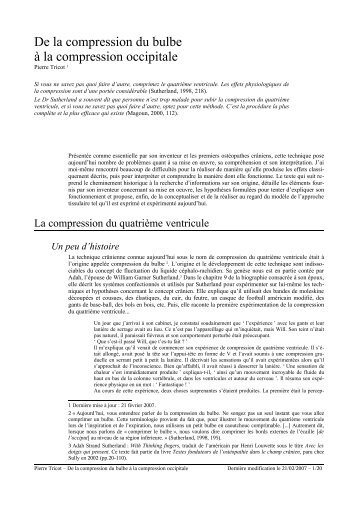 De la compression du 4e ventricule Ã  la compression occipitale