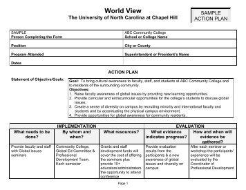Sample College Action Plan - World View - University of North ...