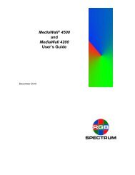 MediaWallÂ® 4500 and MediaWall 4200 User's Guide - RGB Spectrum