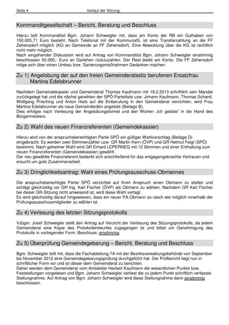 Verhandlungsschrift - Mettersdorf am SaÃbach