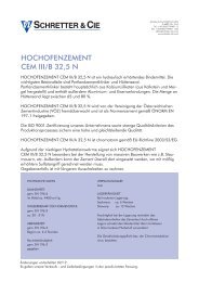 HOCHOFENZEMENT CEM III/B 32,5 N - Schretter & CIE