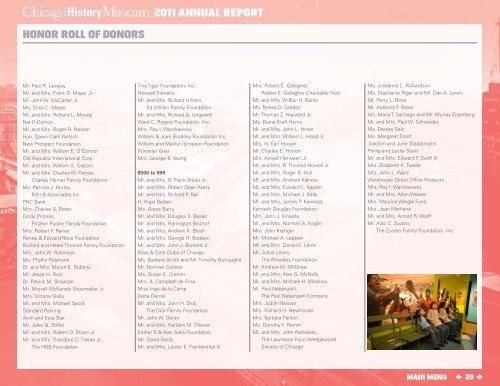 2011 ANNUAL REPORT - Chicago History Museum