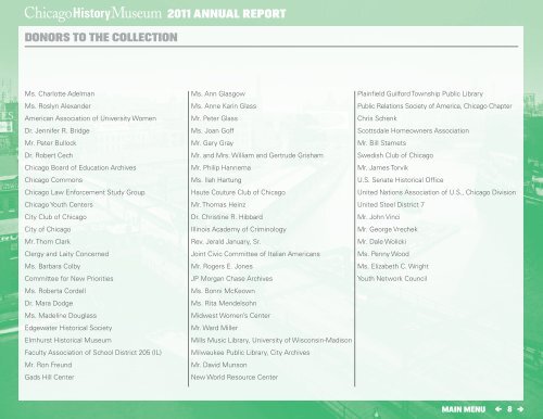 2011 ANNUAL REPORT - Chicago History Museum