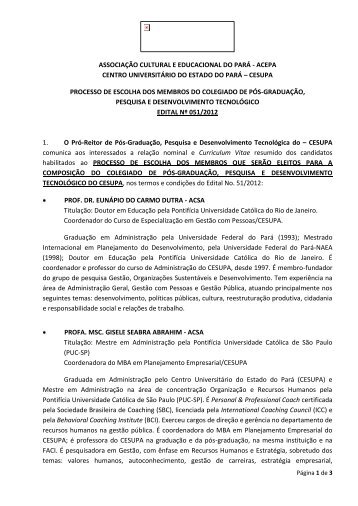 associação cultural e educacional do pará - acepa centro ... - Cesupa