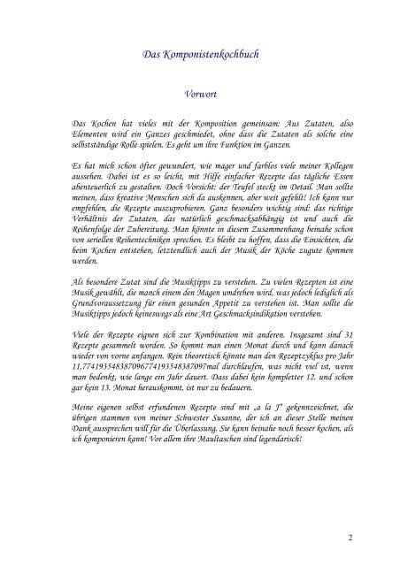 Johannes Rövenstrunck Das Komponistenkochbuch