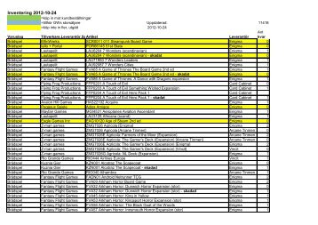 Lista pÃ¥ artiklar som fanns i butiken 121024 - Iocus