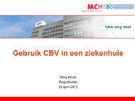 Gebruik CBV in een ziekenhuis - Dutch Hospital Data