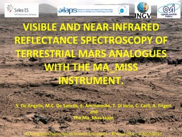 4) Ma_Miss Breadboard â Mars analogues VNIR spectroscopy