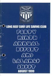 49th Annual Report - Season 1998-99 - Long Reef Surf Life Saving ...