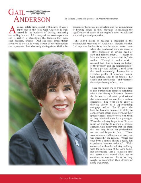 Gail Anderson - Executive Agent Magazine