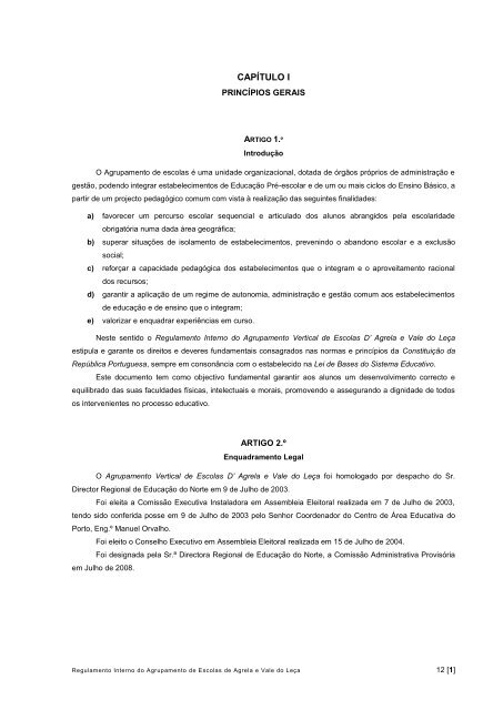 Regulamento Interno - Agrupamento de Escolas da Agrela e Vale ...