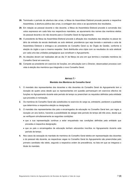 Regulamento Interno - Agrupamento de Escolas da Agrela e Vale ...