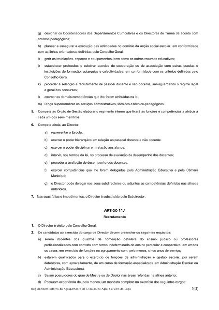Regulamento Interno - Agrupamento de Escolas da Agrela e Vale ...