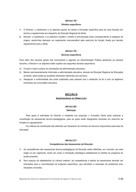 Regulamento Interno - Agrupamento de Escolas da Agrela e Vale ...