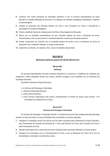 Regulamento Interno - Agrupamento de Escolas da Agrela e Vale ...