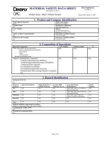 MATERIAL SAFETY DATA SHEET - GAC International