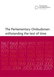 The Parliamentary Ombudsman: withstanding the test of time