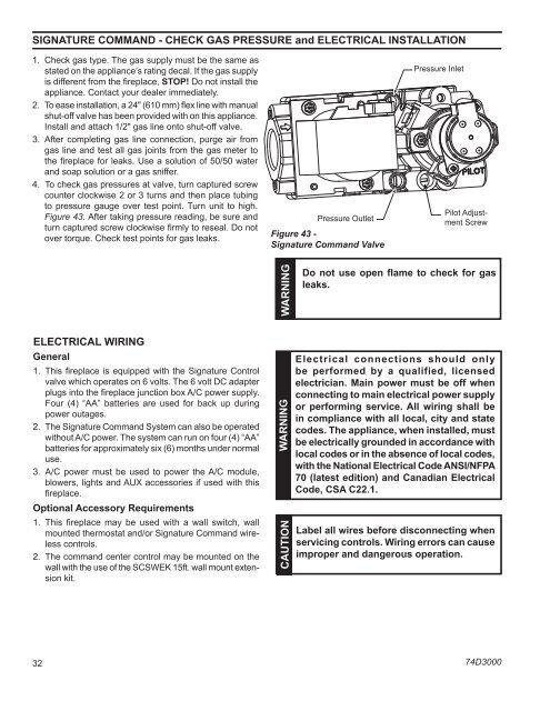 Manual - Unvented Gas Log Heater or Vented Decorative Appliance