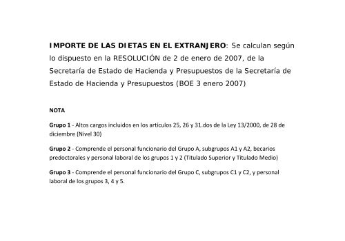 IMPORTE DE LAS DIETAS EN EL EXTRANJERO: Se calculan ... - ictp