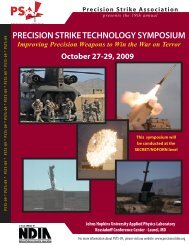 Precision Strike Technology Symposium 27-29 October 2009