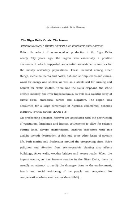 Contending Issues in the Niger Delta Crisis of Nigeria - Journal of ...